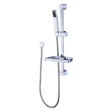 Chrome Square Rail Shower with Soap Dish